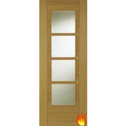Deluxe Iseo Quarter Cut Oak Glazed Fire Door (pre-finished)